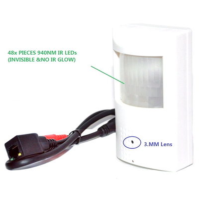seguridad casera ocultada mini cámara IP Pir Smoke Detector del dormitorio de la lente de 3.7m m